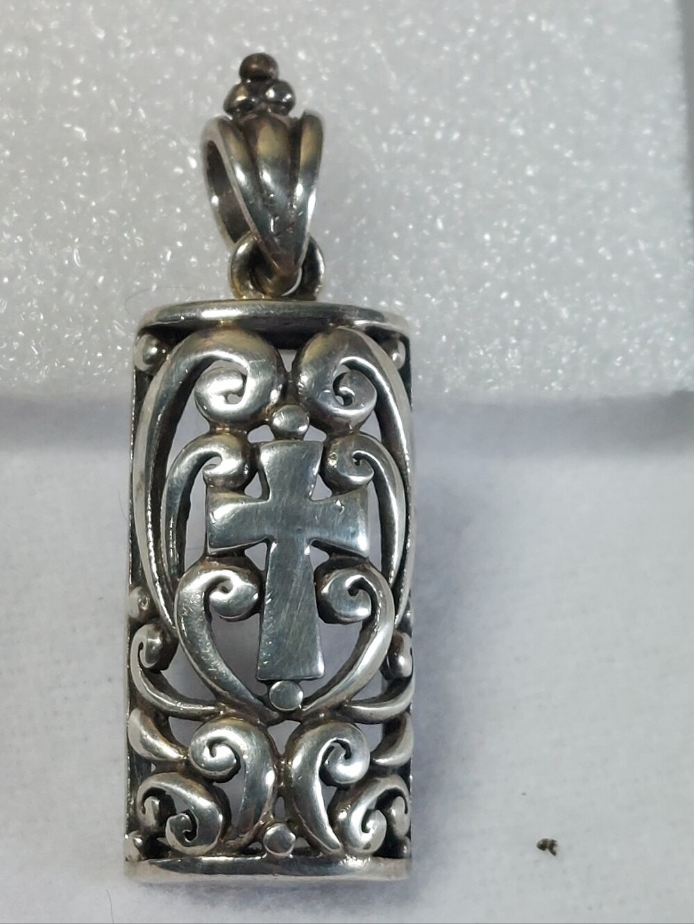 Vintage 925 Filigree Scroll Cross Pendant, Southwestern/Bohemian, Estate Jewelry